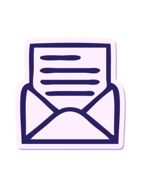 Hoş bir karikatür mektubu ve zarfın titreyen hareketli animasyonu