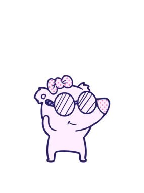 Dişi kutup ayısı çizgi filminin yükseliş ve yüzme animasyonu