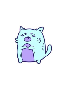 Sinirli bir kedinin çizgi filminin dikkat çekici animasyonu