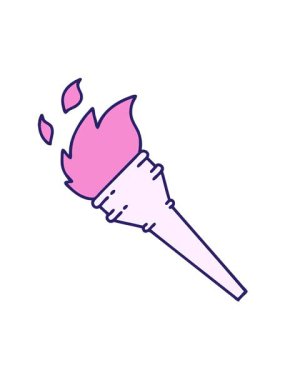 Yanan meşalenin geleneksel stiliyle dövmenin hareketli animasyonu