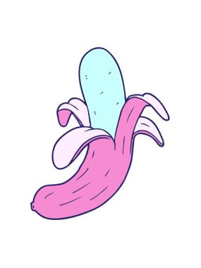 Çizgi film muz tasarımının titreşimli hareket animasyonu