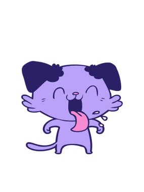 Çizgi film soluyan köpek tasarımının hareketli animasyonu