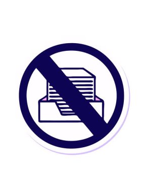 Sevimli bir karikatür kağıdı yasağı işaretinin neon ışık efekti canlandırması