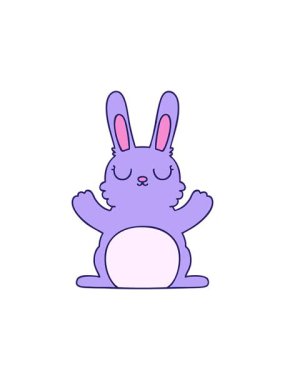 Dikkat çekici el çizimi çizgi film tavşanı animasyonu