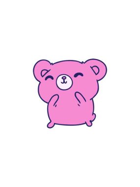 Çizgi film illüstrasyonunun gösterişli satış animasyonu kawaii şirin mutlu ayı