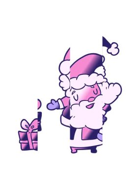 Şimdiki Noel Baba çizgi filminin bölünmüş hareket animasyonu