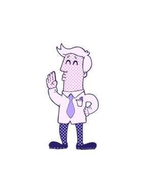 Çizgi film işadamının hareketli animasyonu