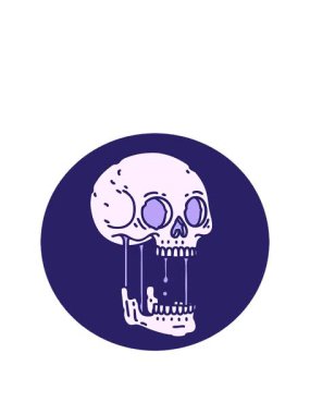 Bir kafatasının ikonik retro dövme tasarımının animasyonunu genişletiyor