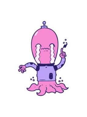 Karikatür uzaylı çiziminin titreyen hareketi