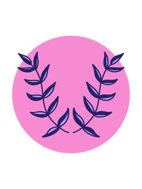 Dövme stili bir defne resminin dönen hareket animasyonu