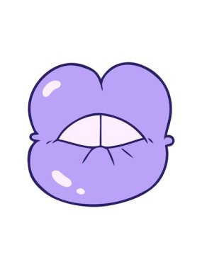 spinning motion animation of cartoon full lips