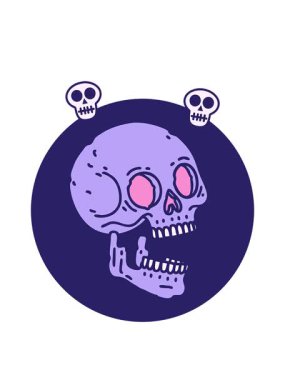 Kafatası animasyonu bir kafatasının klasik dövme stili görüntüsü