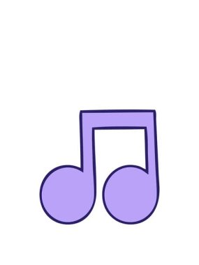 Sevimli müzikal nota çizgi filminin animasyonunu genişletiyorum.