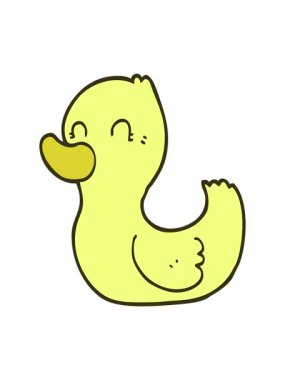 Çizgi film ördek tasarımının renk animasyonu değişiyor