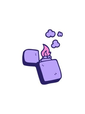 Dikkat çekici karikatür animasyonu. Eski çakmak.