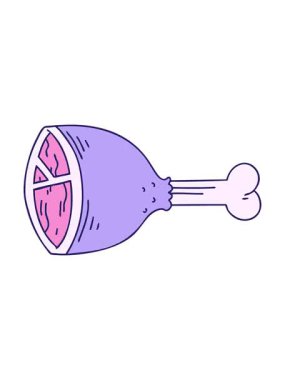 Titreyen el animasyonu çizilmiş garip çizgi film et kemiği