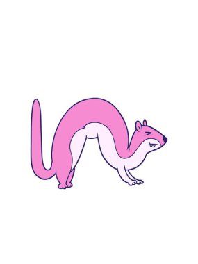 Yanıp sönen radyan çizgileri bir gelincik çizgi filminin animasyonu