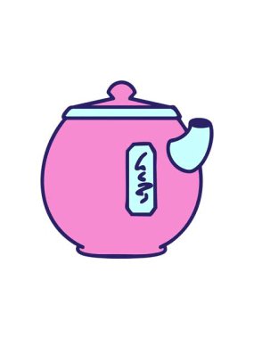 Geleneksel Japon çay demliği tasarımının dönen hareketli animasyonu