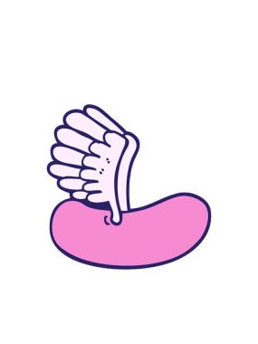 Yanıp sönen radyal çizgiler çizilmiş el animasyonu karalama tarzı uçan sosis.