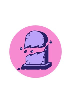 Kırık bir mezar taşının ikonik dövme imgesinin yanıp sönen radyal çizgileri.