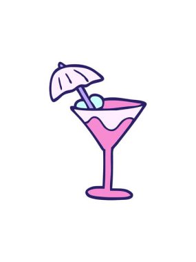 Çizgi film martini içeceklerinin hareketli animasyonları.