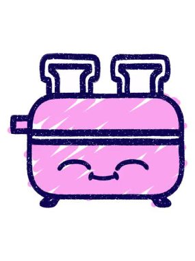 Ekmek kızartma makinesinin neon ışık efekti çizimi