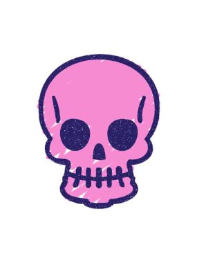 Ürkütücü Kafatası Tebeşiri Çiziminin hareketli animasyonu