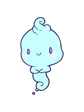 Tatlı hayalet çizgi filminin titreşimli animasyonu