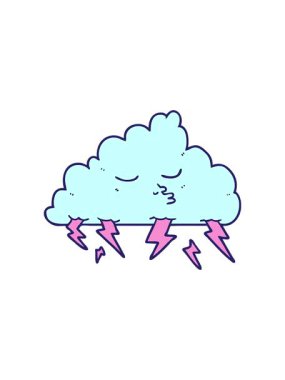 Çizgi film fırtına bulutunun yıldız patlaması etkisi animasyonu