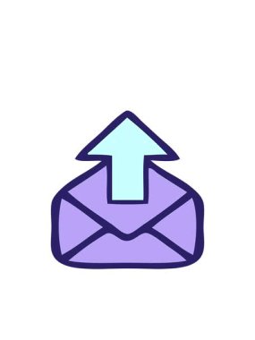 Oklu şirin bir zarfın hareketli animasyonu