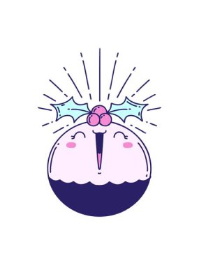 Geleneksel dövme stili Noel pudinginin ışık efekti animasyonu