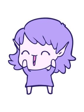 Çizgi film elf kızının hareketli animasyonu