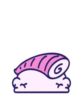 Japon nigiri suşisinin animasyonunu pirinç karikatürüne ekliyorum.