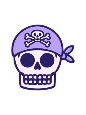 Dövme stili bir korsan kafatasının hareketli animasyonu