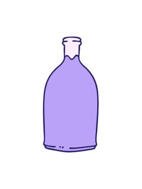 El hareketlerinin titreşimli animasyonu çizilmiş tuhaf çizgi film kırmızı şarap şişesi