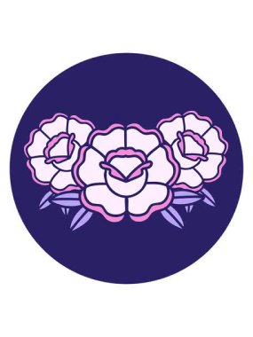 Bir buket çiçeğin ikonik dövme görüntüsünün hareketli animasyonunu oynat