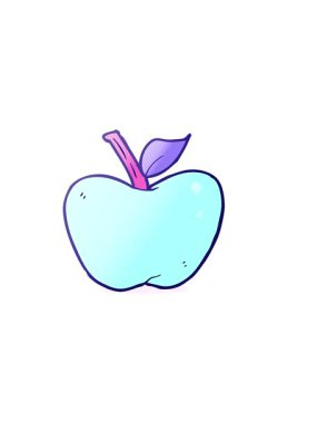 Çizgi film elma çiziminin yatay titreşimli animasyonu