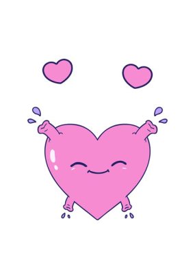 Mutlu kalbin dönen kalpleri çizgi film animasyonu