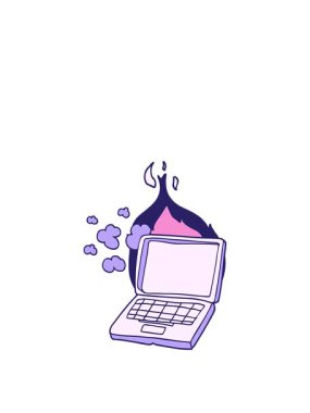 Kırık dizüstü bilgisayarın animasyonunu genişletiyorum.