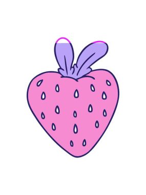 Yeni çizilmiş bir çileğin el çiziminin animasyonunu canlandırın.