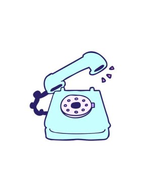 Çizgi film eski telefonunun hareketli animasyonu