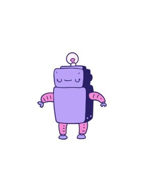 Bir çizgi film robotunun yıldız patlaması etkisi animasyonu