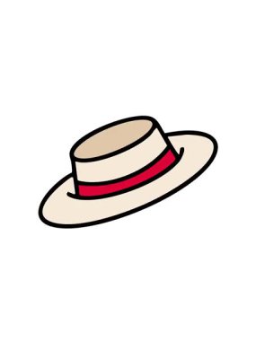 Geleneksel Brezilya şapkasının yükselişi ve yüzen animasyonu