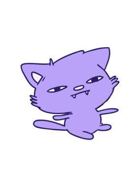 Şirin kawaii kedisinin serbest çizim hareketli animasyonu