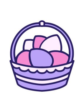 Renkli paskalya sepetinin canlandırmasını salla ve durdur