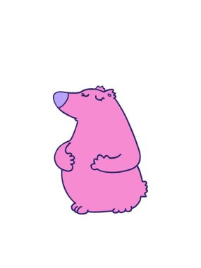 karikatür kawaii oyuncak ayı çiziminin hareketli animasyonu