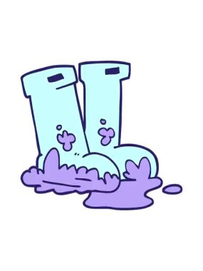 Karikatür karikatür Wellingtons 'ın titreyen hareketi