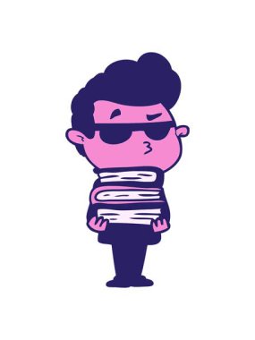 Çizgi filmdeki havalı adamın animasyonunu durdur ve durdur.