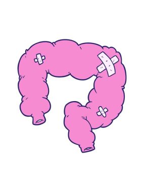 kolon çizgi filminin basınçlı canlandırması