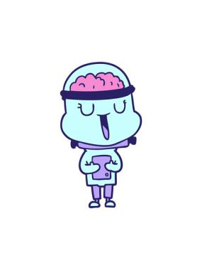 Mutlu robot çizgi filminin dikkat çekici animasyonu